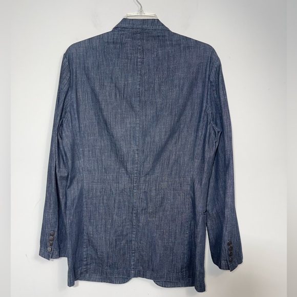 John Varvatos Blue Denim Chambray Blazer Jacket Sport Coat Made in Italy Size 50 - Picture 3 of 16